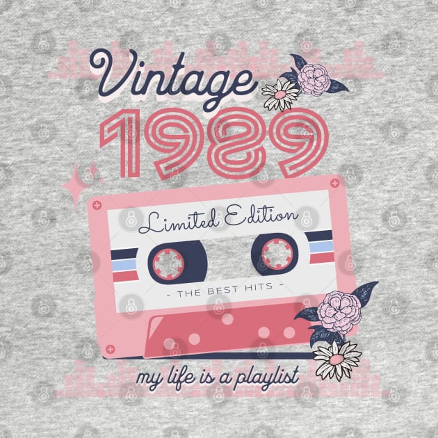 Vintage 1989 Limited Edition Music Cassette Birthday Gift by Mastilo Designs